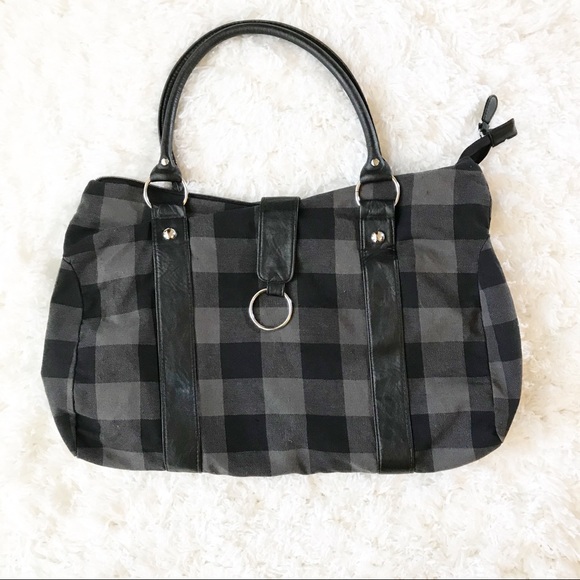 Airwalk Handbags - Airwalk Large Duffle Purse, Black & Gray Check EUC